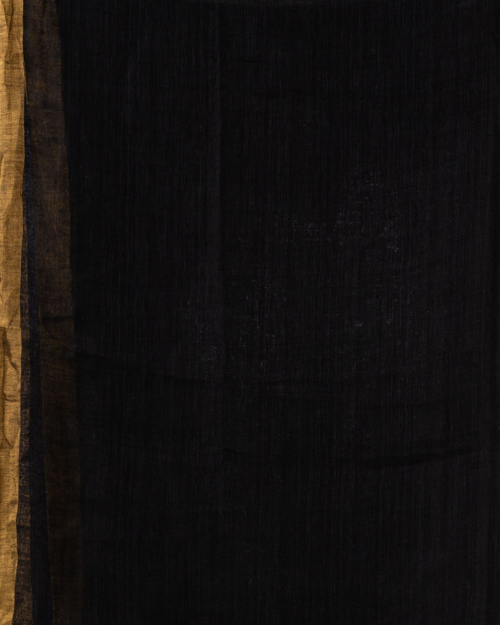 Black handwoven linen jamdani saree