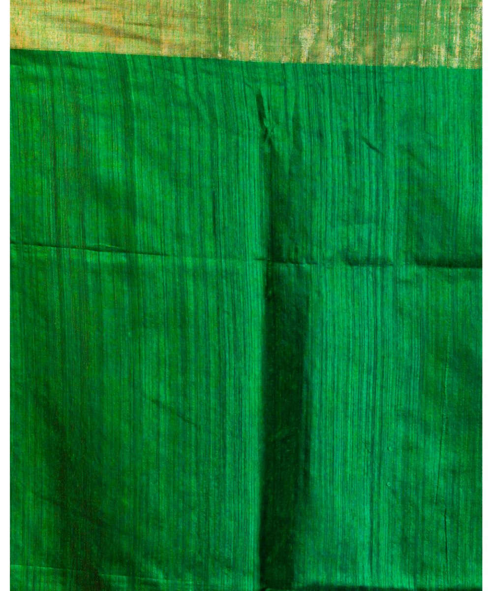 Parrot green handwoven bengal matka silk saree