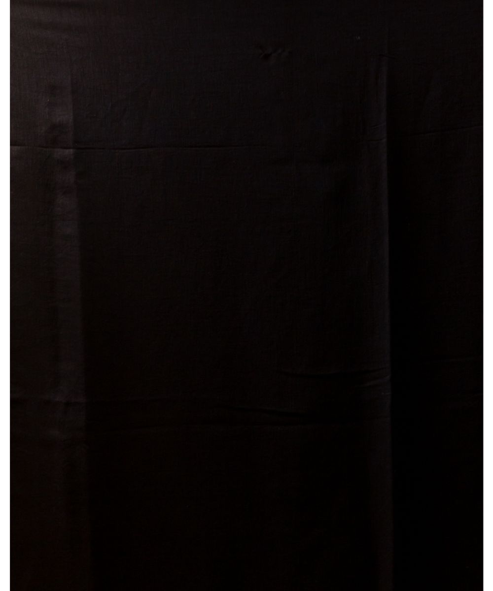 Peach black handwoven bengal silk jamdani saree