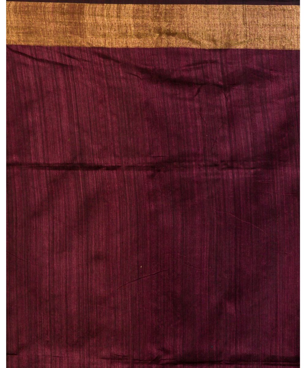 Grape purple handwoven bengal silk saree
