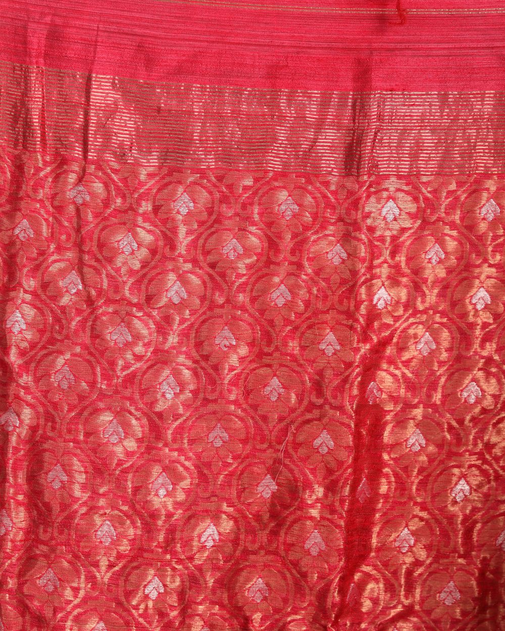 Pink handwoven resham and matka silk saree