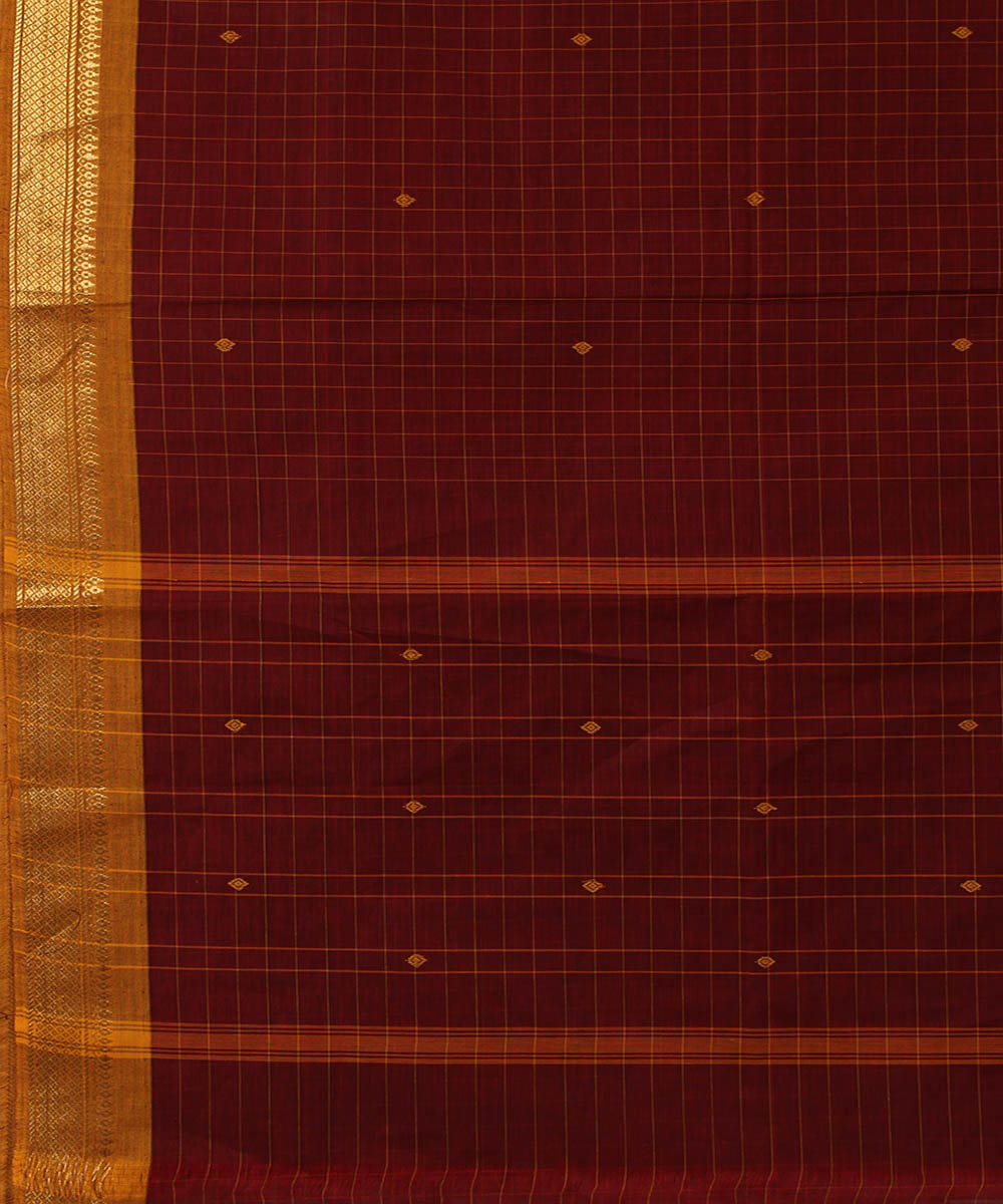 Maroon cotton handloom venkatagiri saree