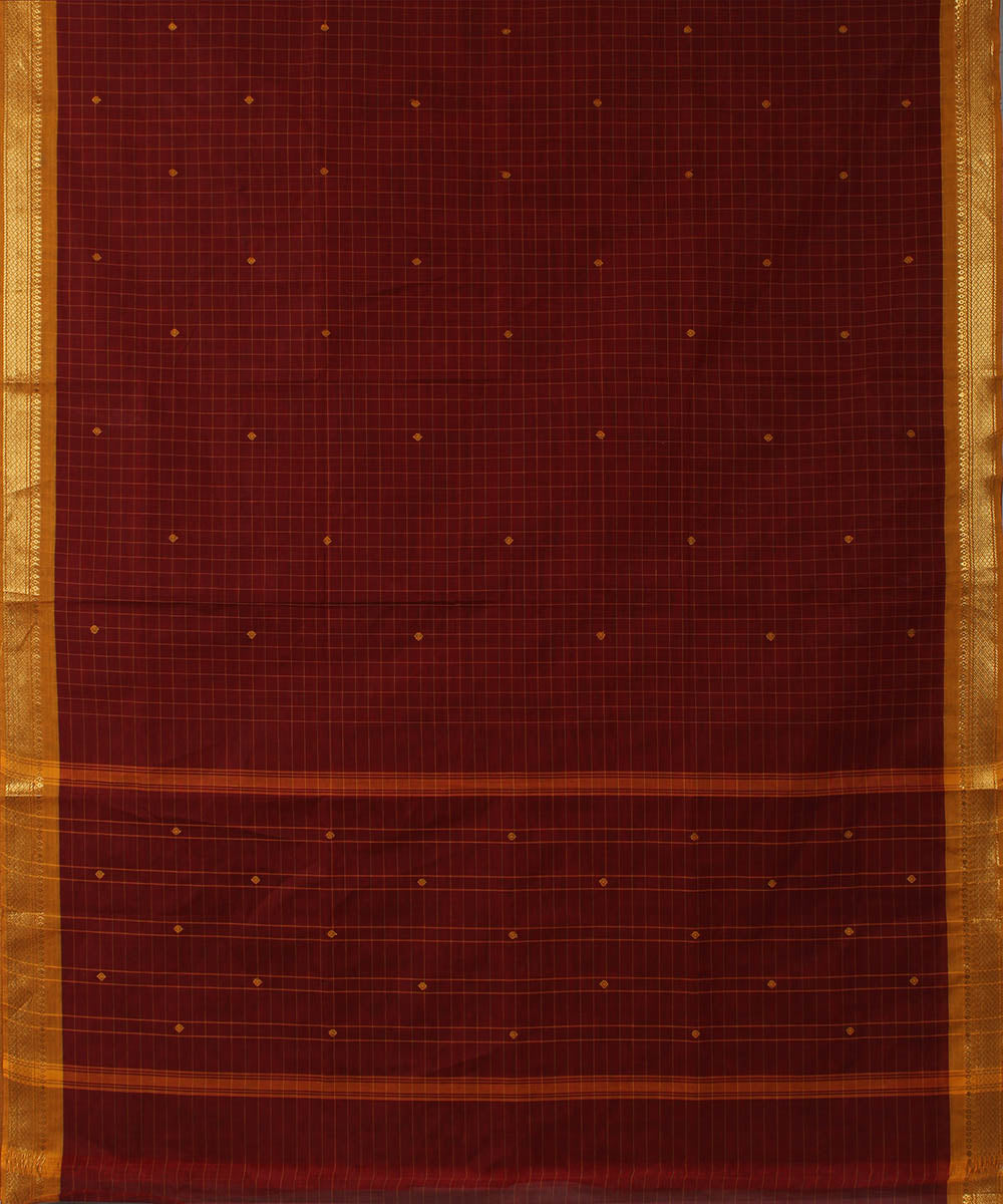 Maroon cotton handloom venkatagiri saree