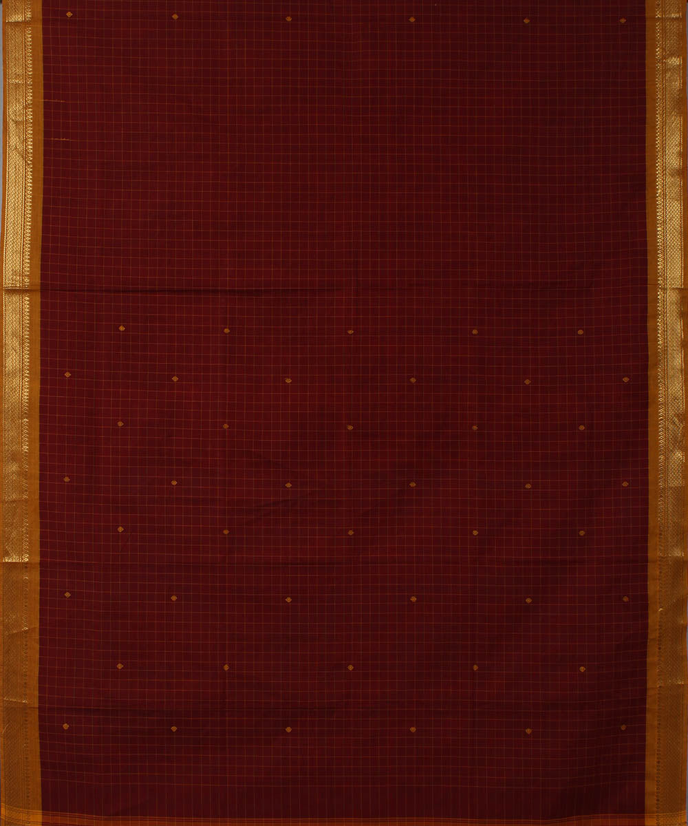 Maroon cotton handloom venkatagiri saree