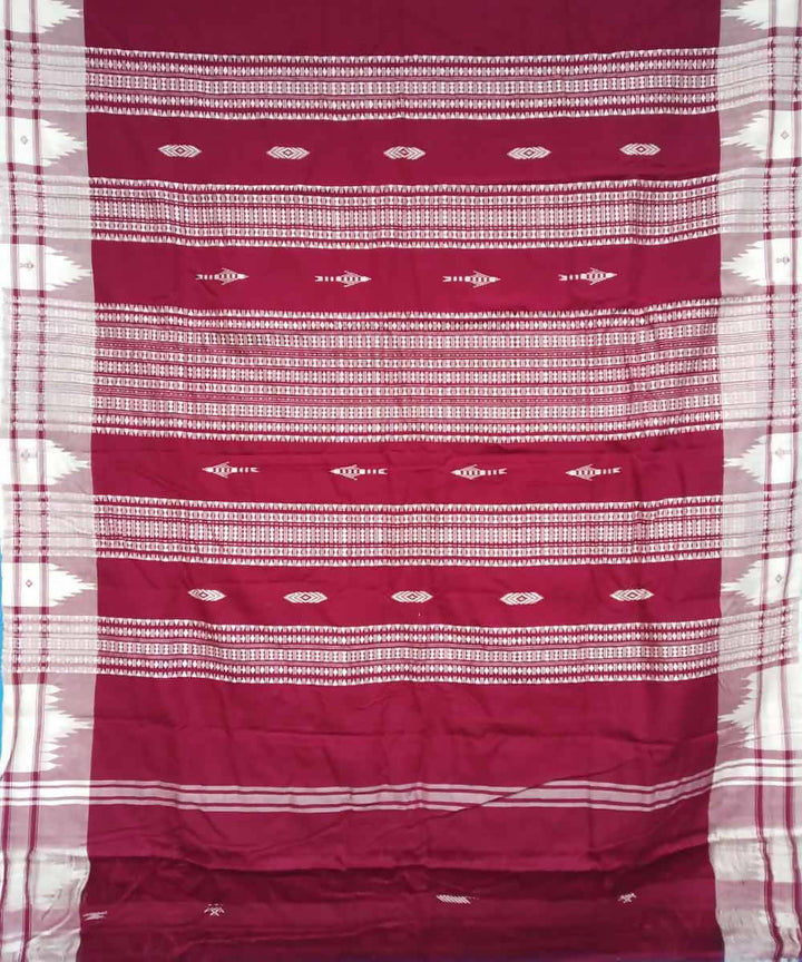 Maroon Natural Dye Kotpad Cotton Handloom Saree