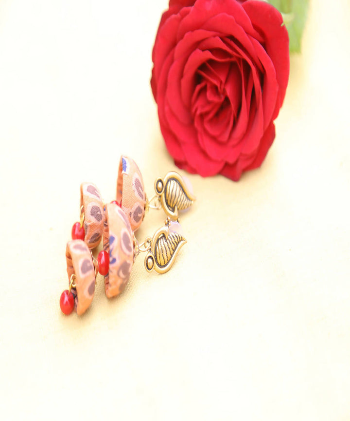 Peacock orange double jhumka