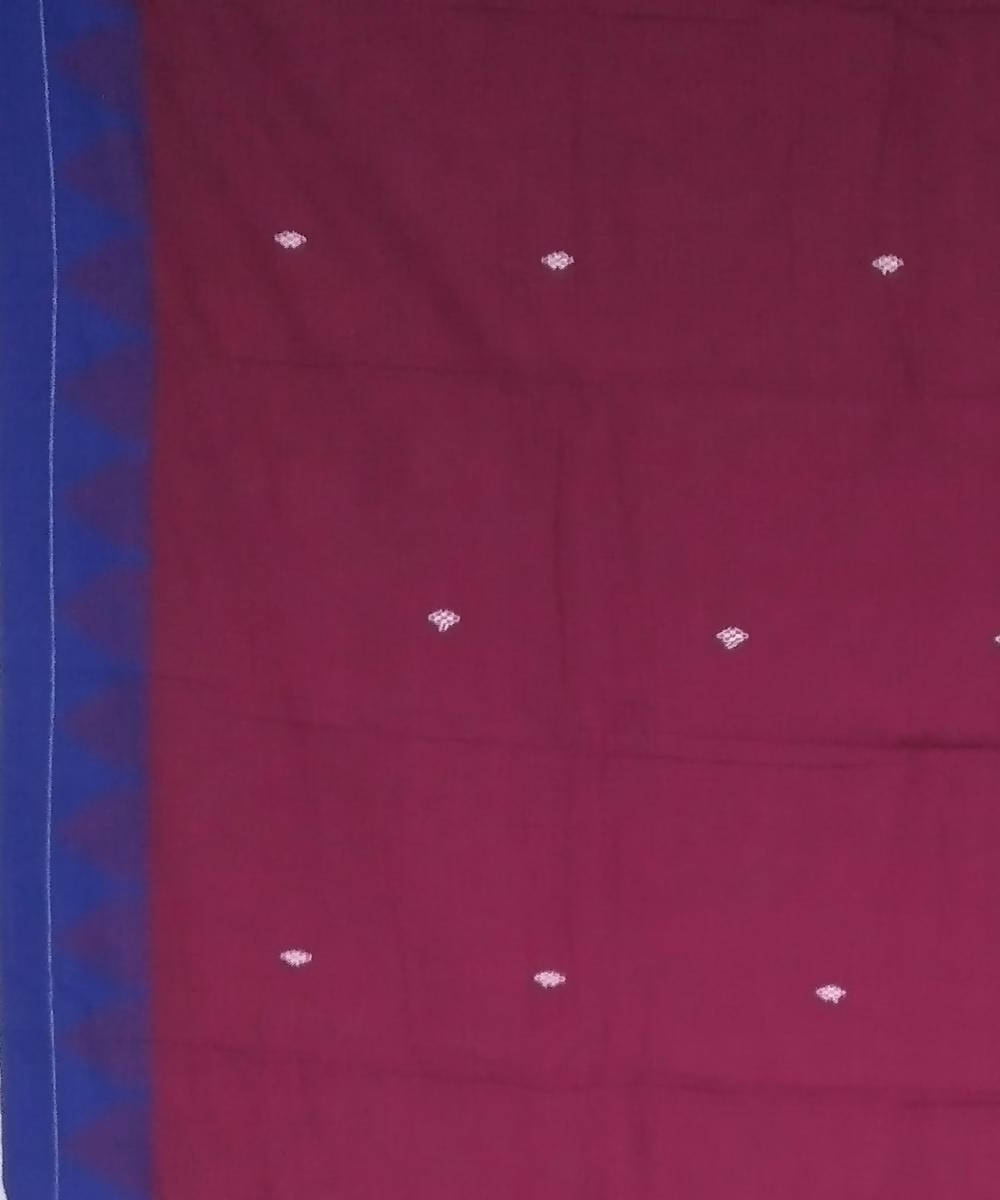 Antique ruby handwoven kotpad cotton saree