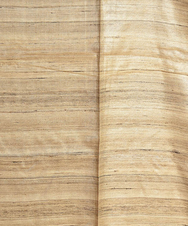 Beige handwoven ghicha tussar silk kurta material(2.5m per qty)