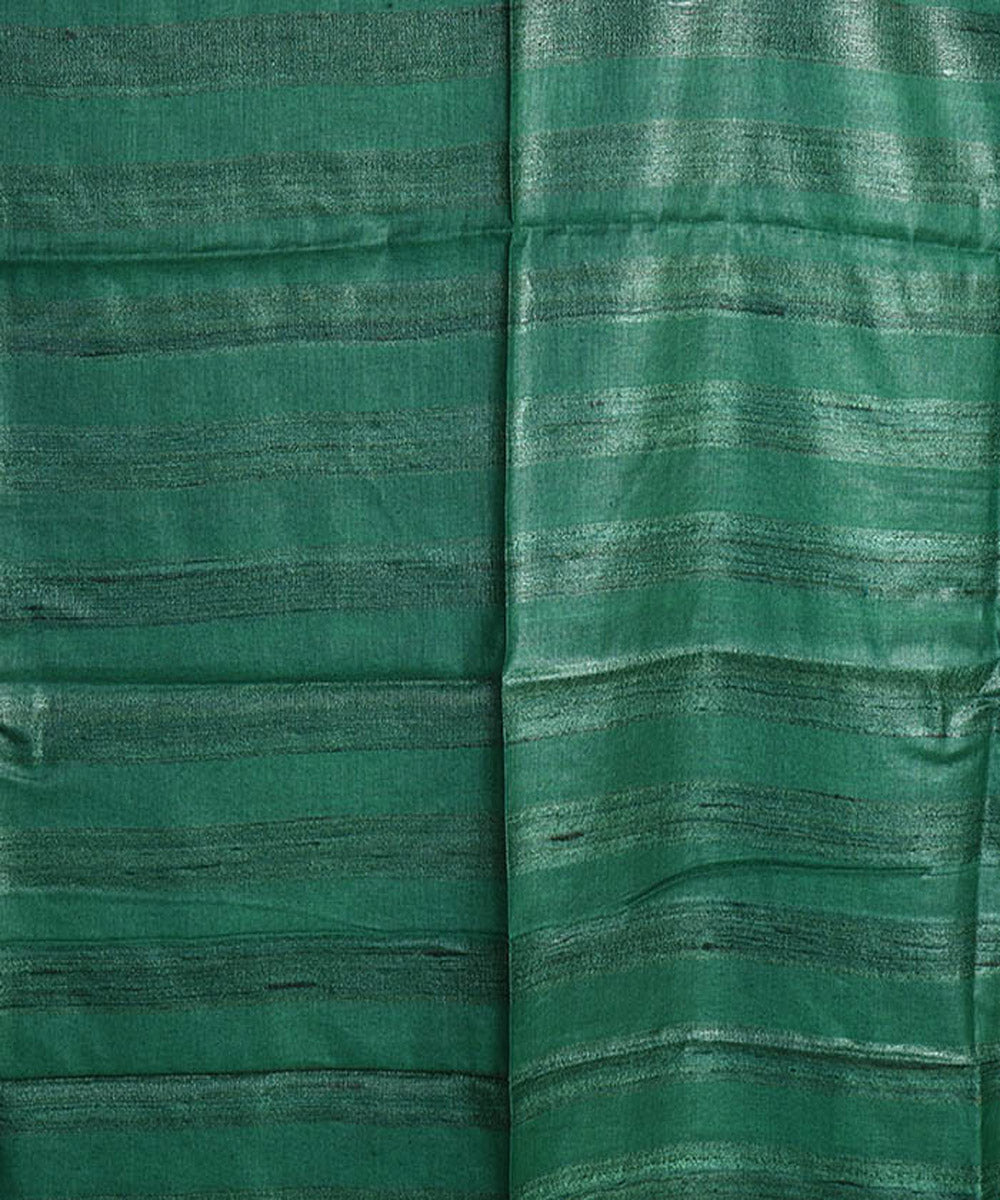 2.5m Dark green handwoven ghicha tussar silk kurta material