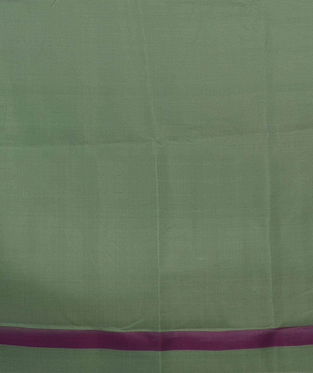 Biswa bangla handwoven silk green garad saree