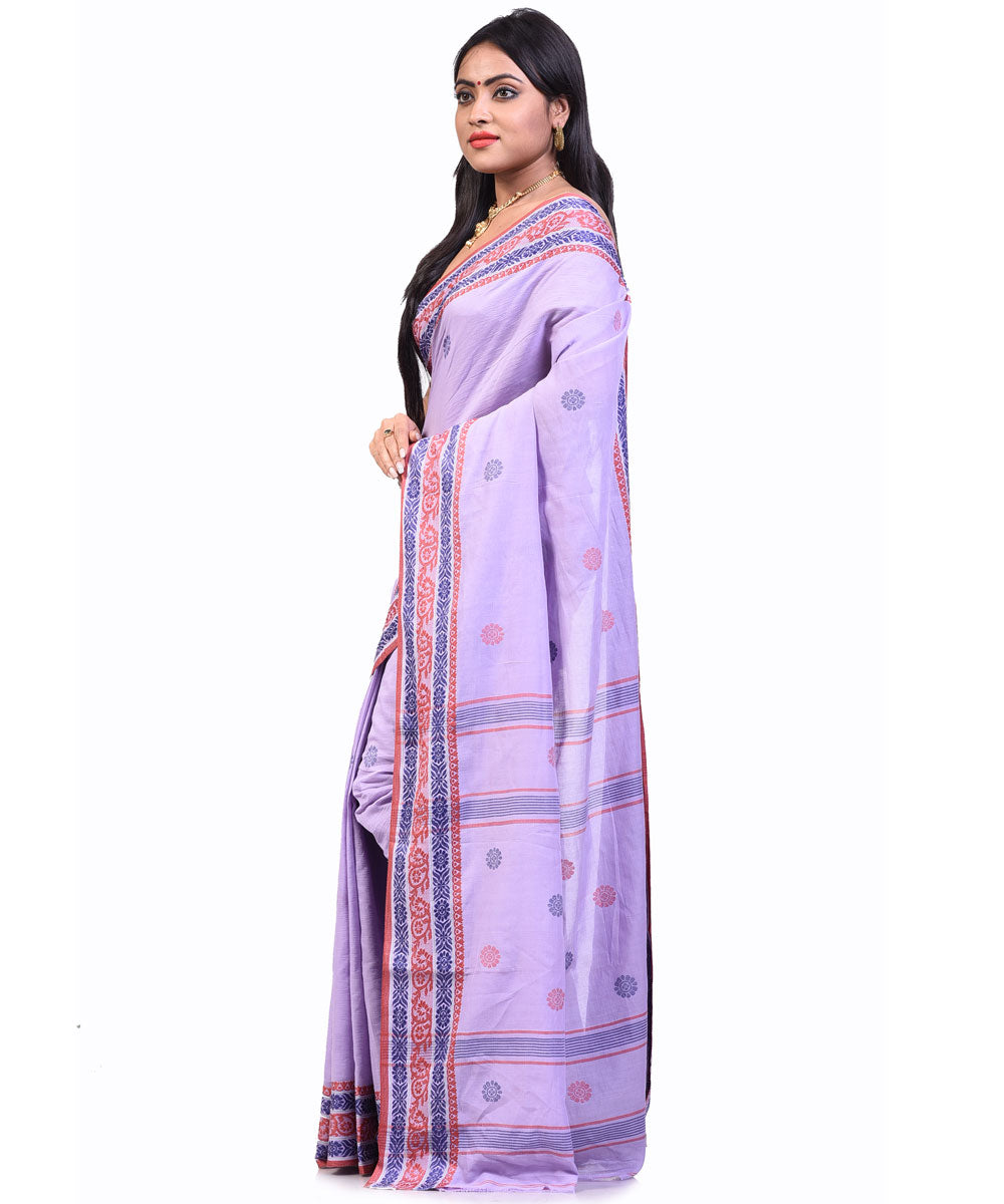 Bengal Handloom Lavender IHB cotton Saree