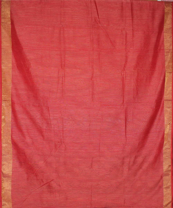 Red cotton silk handloom saree