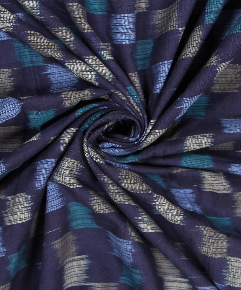 handwoven multicolour checkered ikat fabric