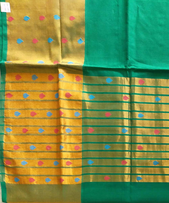 Green hand woven venkatagiri cotton saree