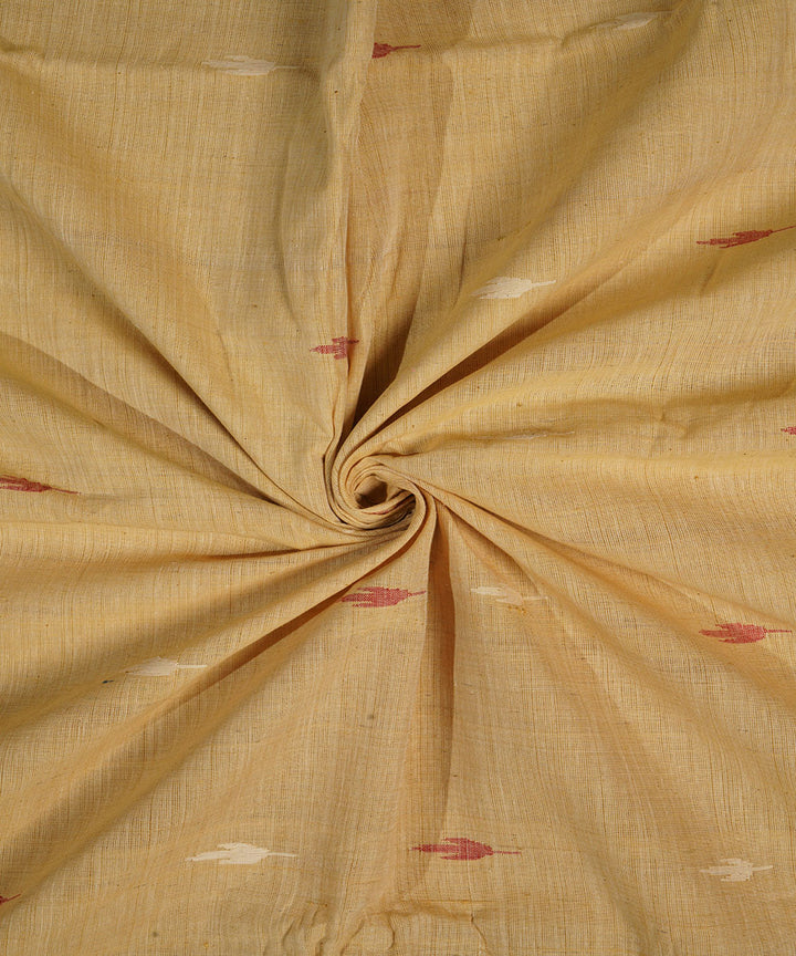 Beige handspun handwoven cotton srikakulam jamdani fabric