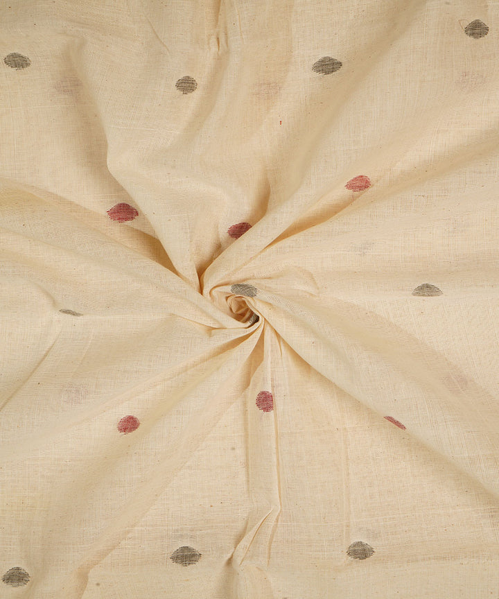 White handspun handwoven cotton srikakulam jamdani fabric