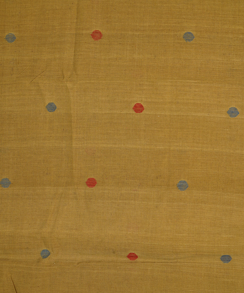 Yellow handspun handloom cotton srikakulam jamdani fabric