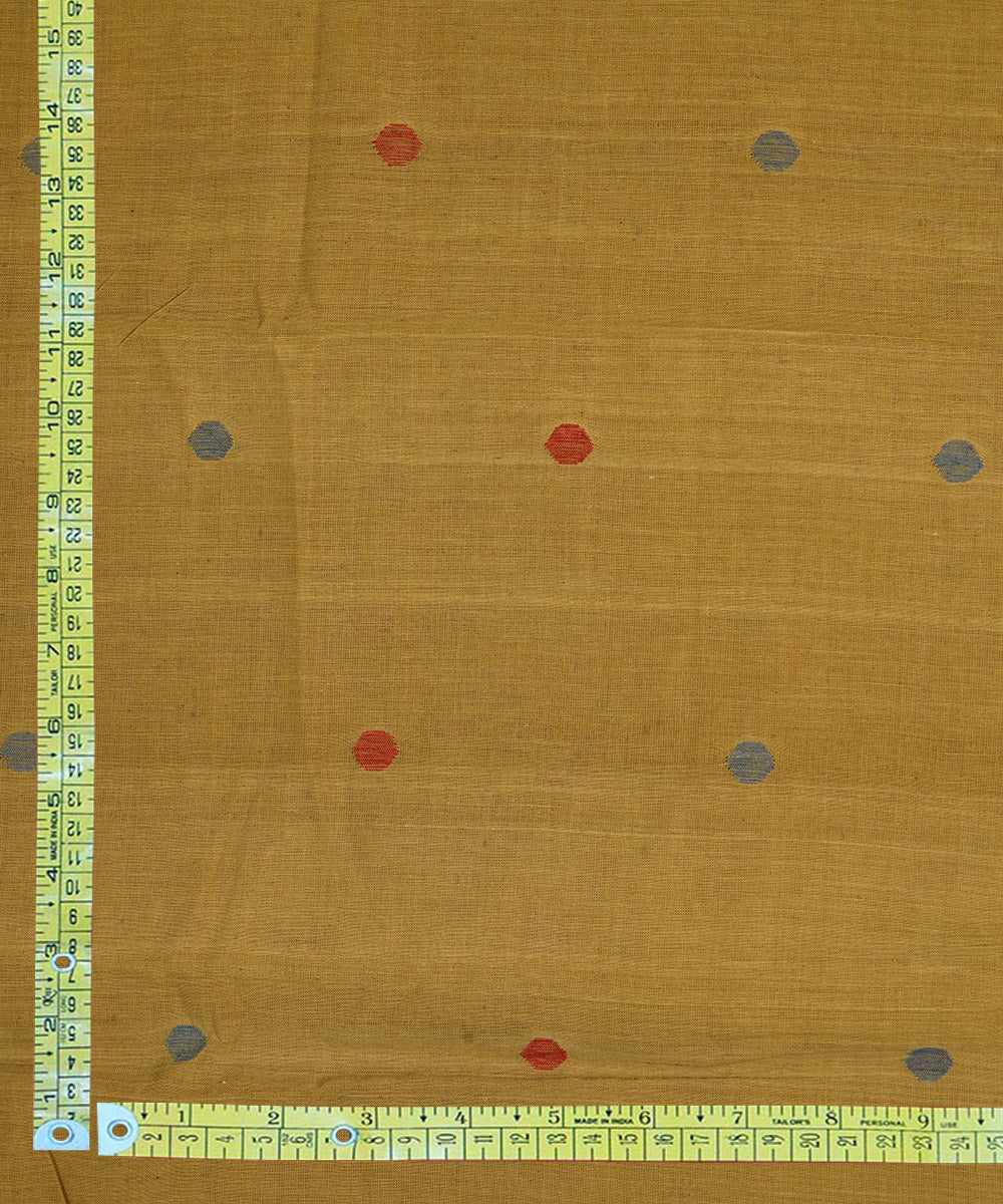 Yellow handspun handloom cotton srikakulam jamdani fabric