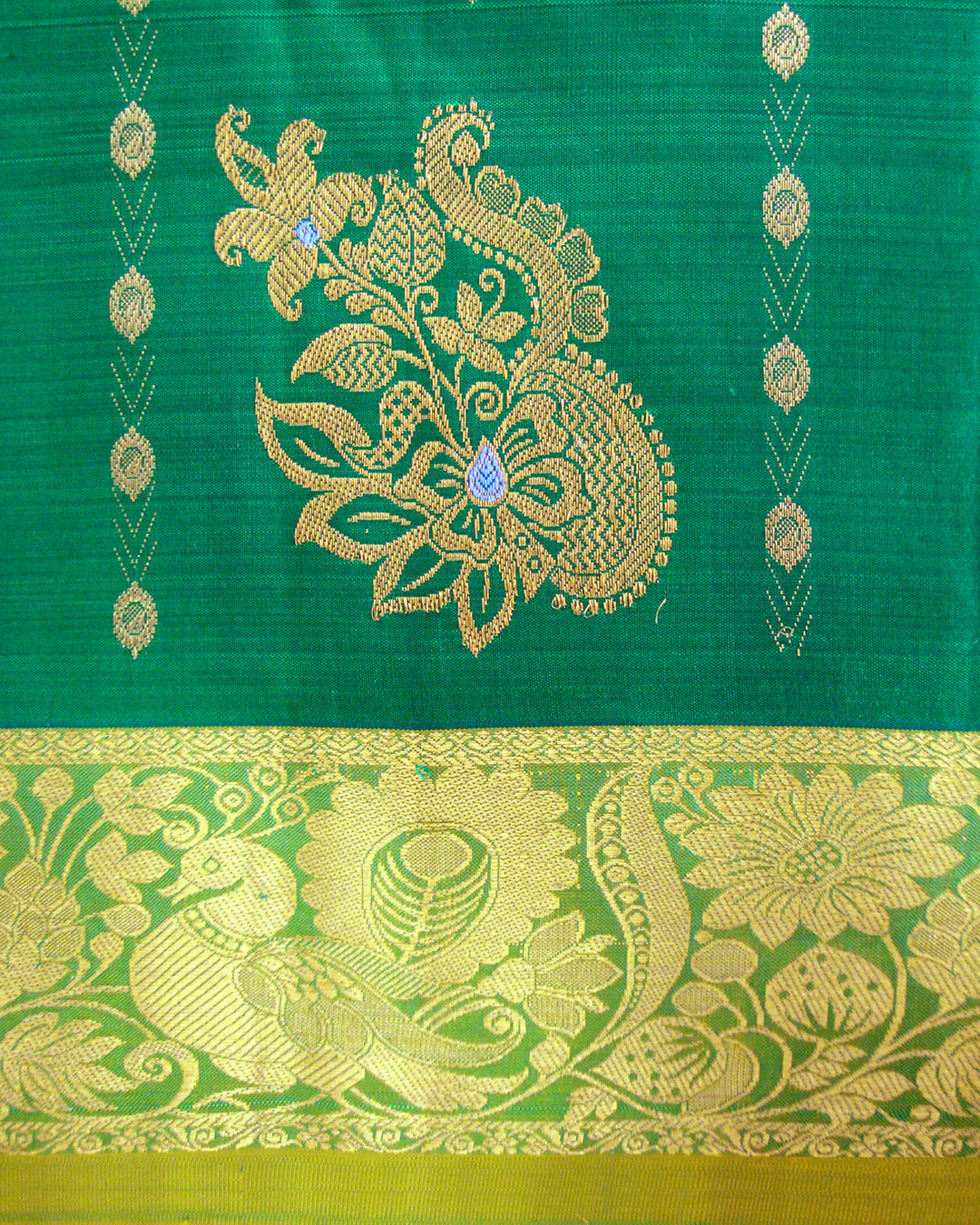 Dharmavaram Kanchi Type Saree Dark Green