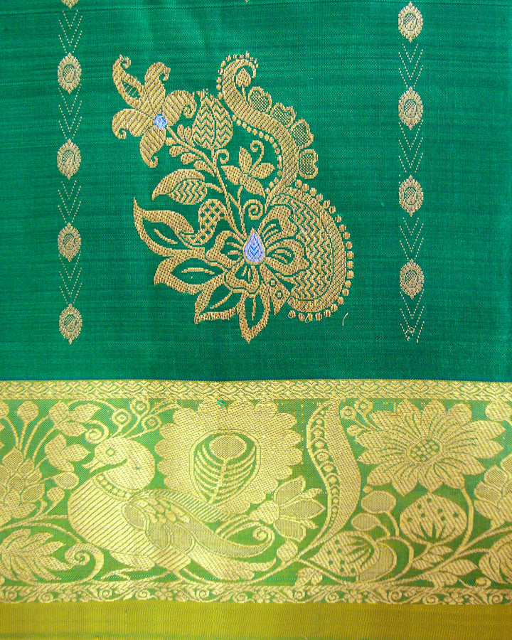 Dharmavaram Kanchi Type Saree Dark Green
