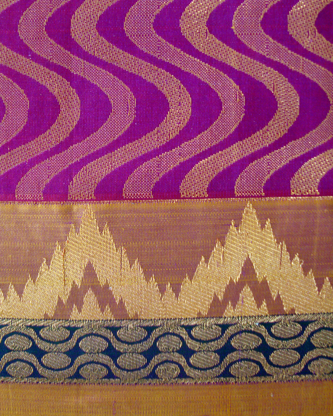 Pure Silk Turning Border Saree Magenta