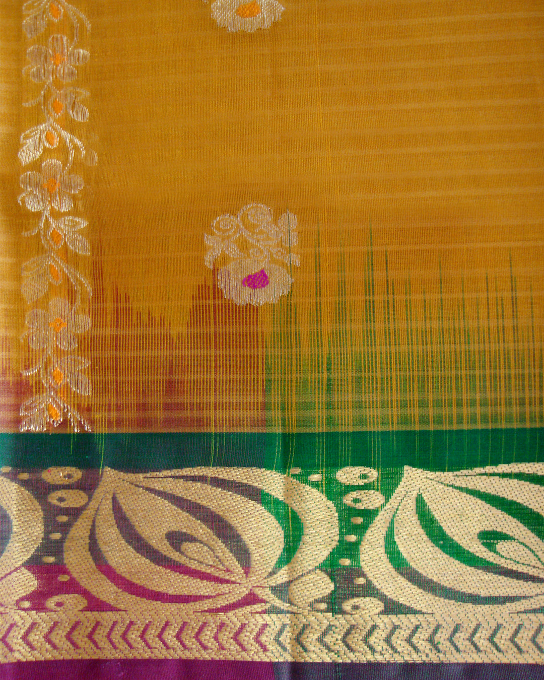 Madhavaram Pure Silk Fancy Saree Mustard