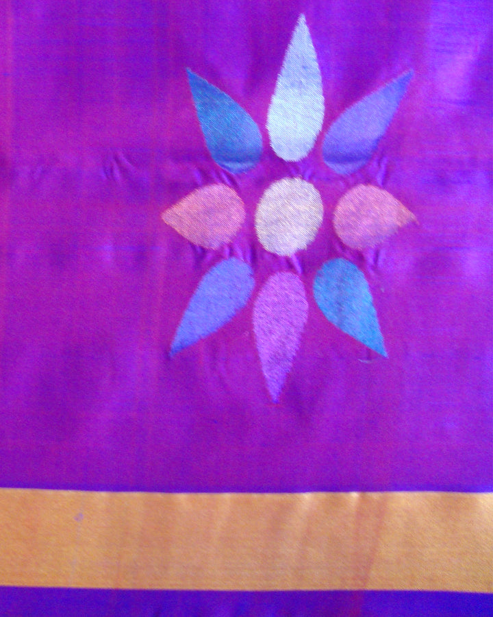 Pure Silk Venkatagiri ANE Design Saree Pink and Blue