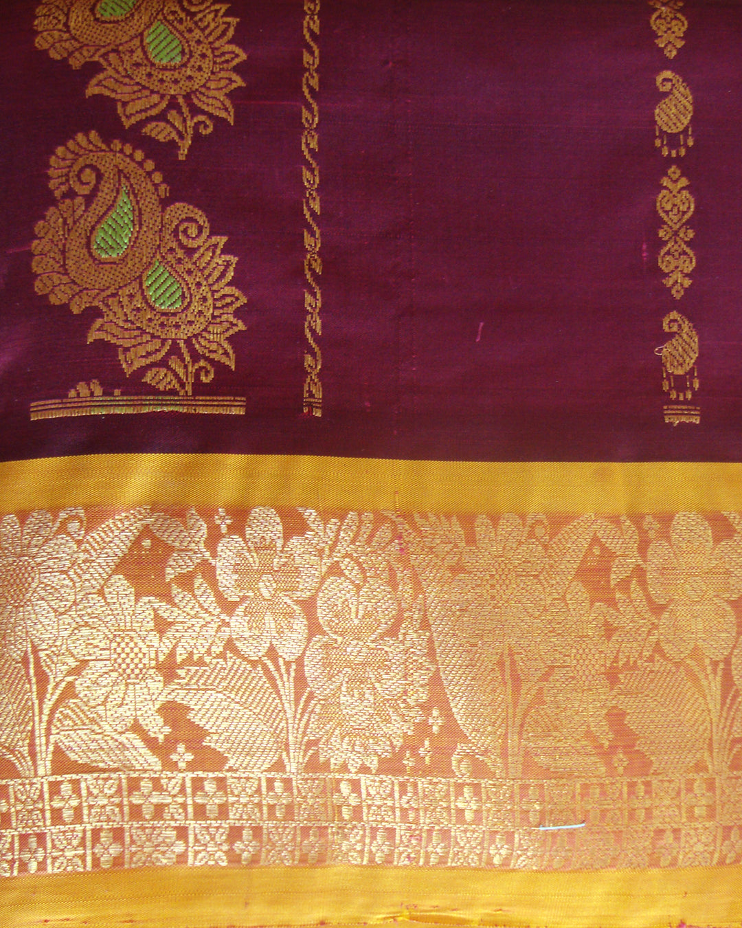 Dharmavaram Pure Silk Pavada Dark Maroon