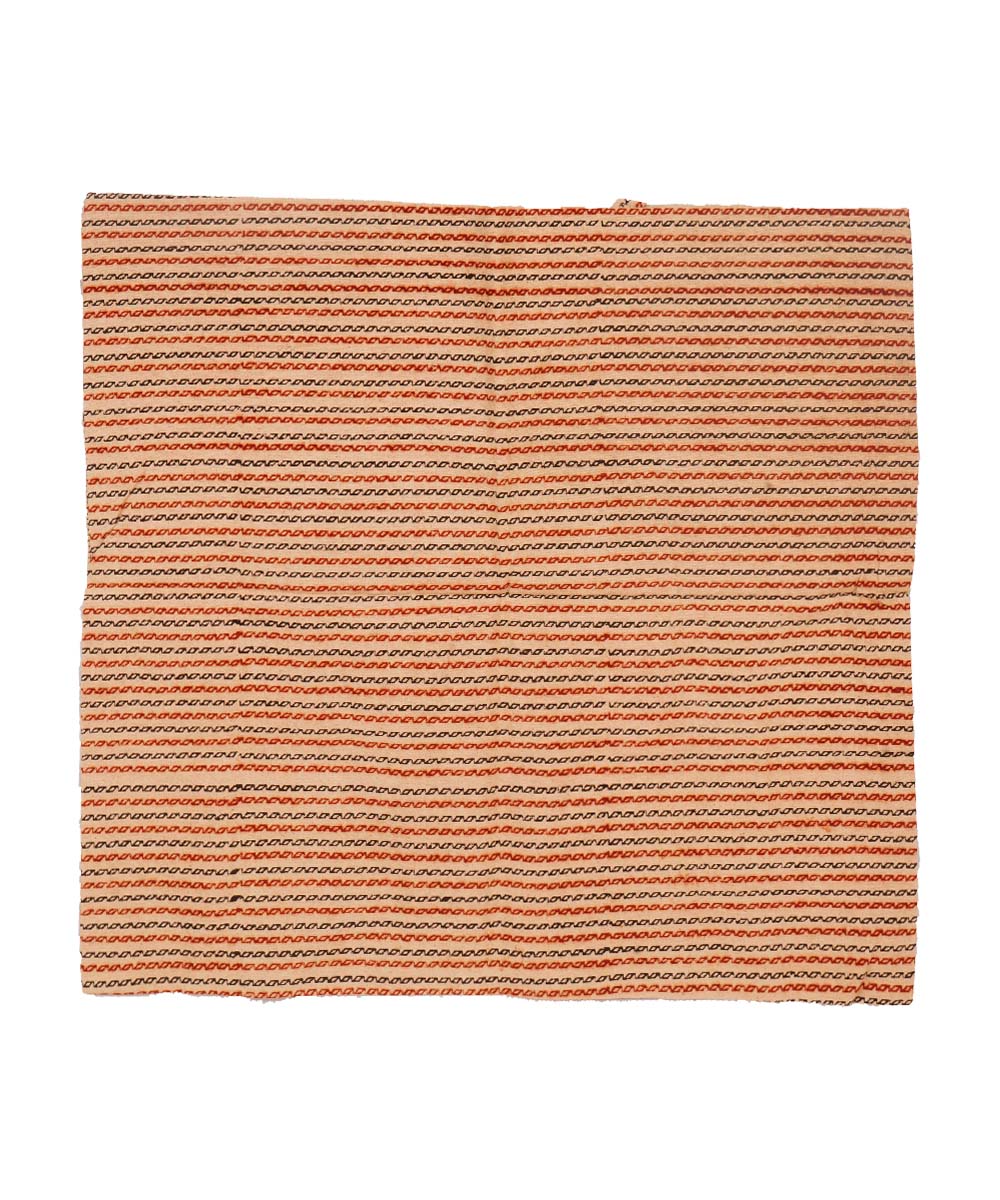 Off white multi colour cotton hand block print kalamkari cushion cover