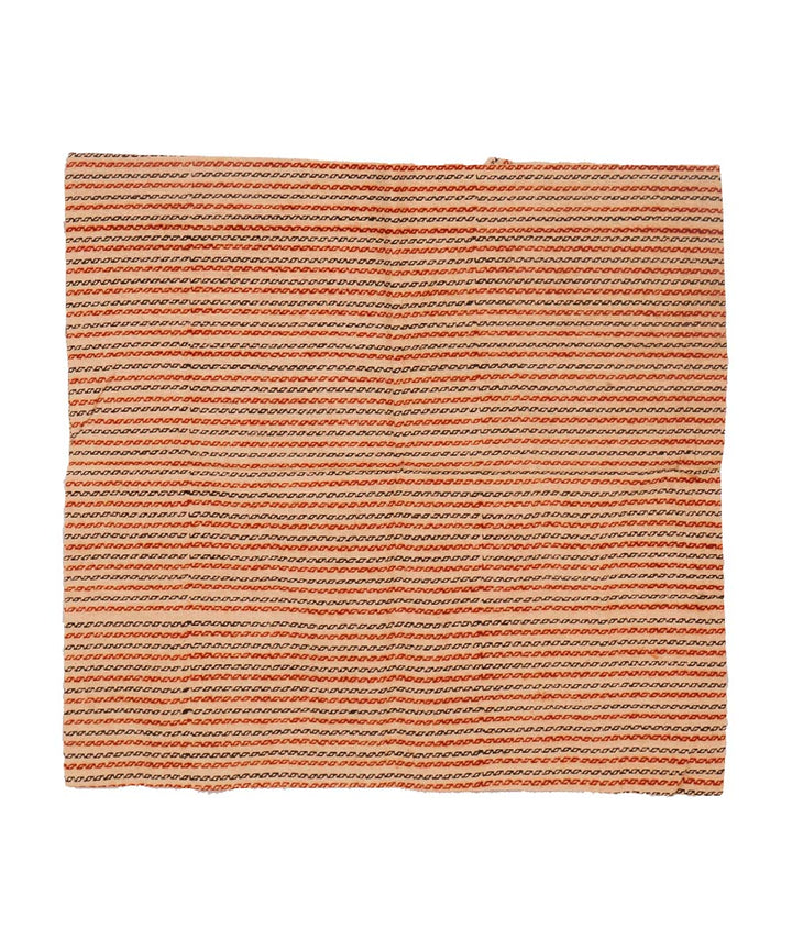 Off white multi colour cotton hand block print kalamkari cushion cover