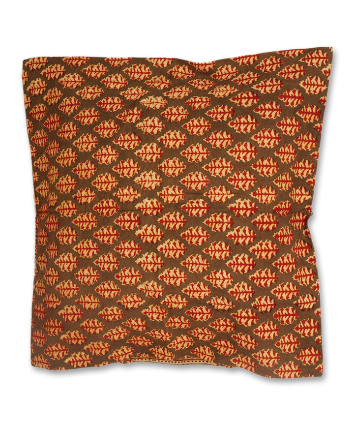 Amazon green cotton hand block print kalamkari cushion cover