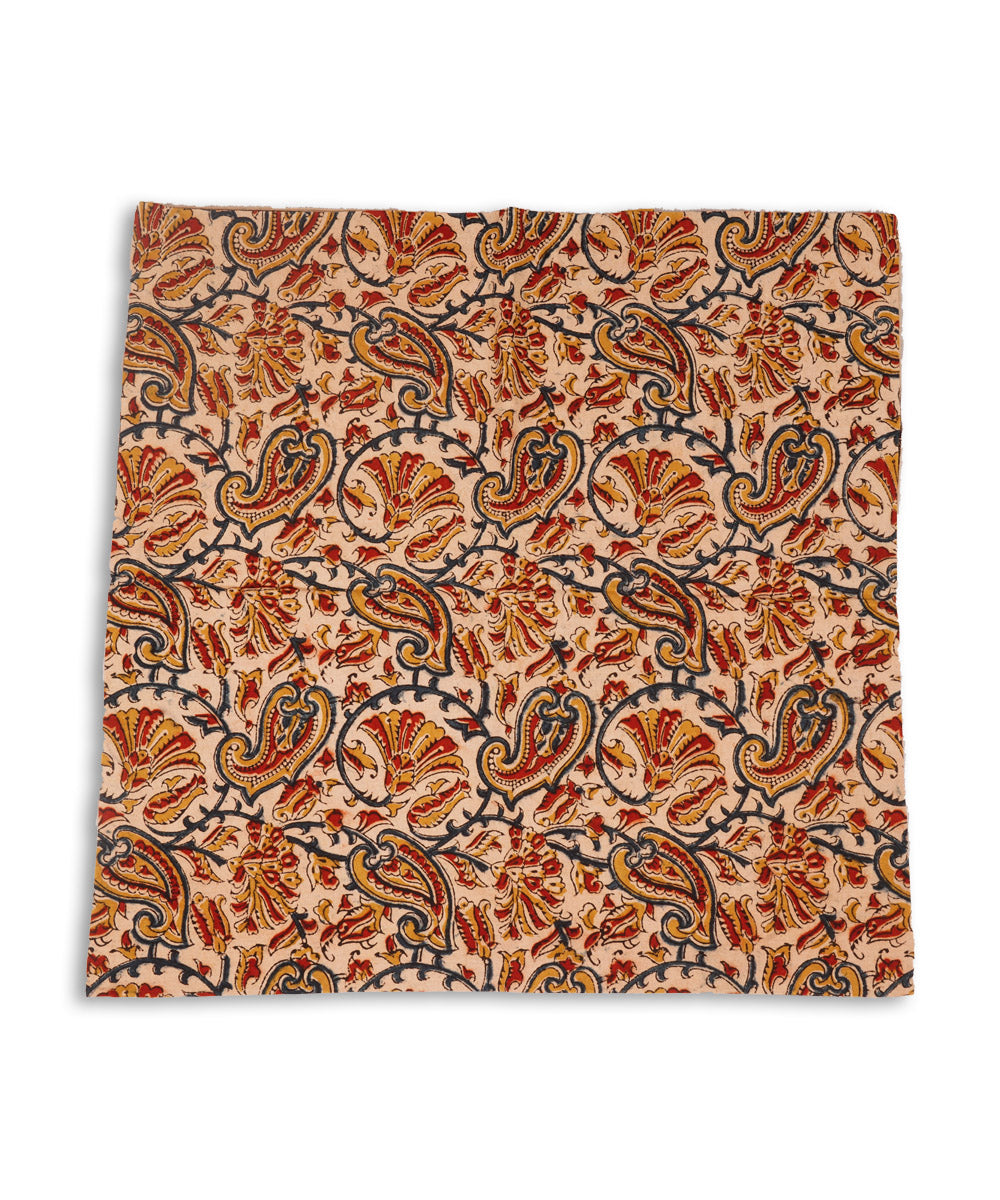 Multicolor cotton hand block print kalamkari cushion cover