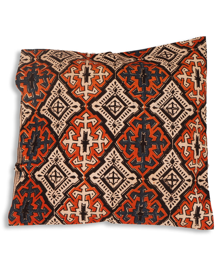 Multi color cotton hand block print kalamkari cushion cover