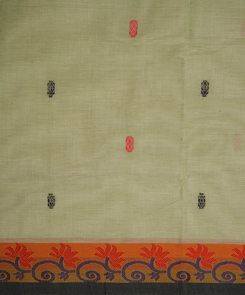 Pista green cotton handwoven venkatagiri saree