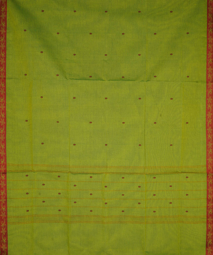Light green cotton handwoven venkatagiri saree
