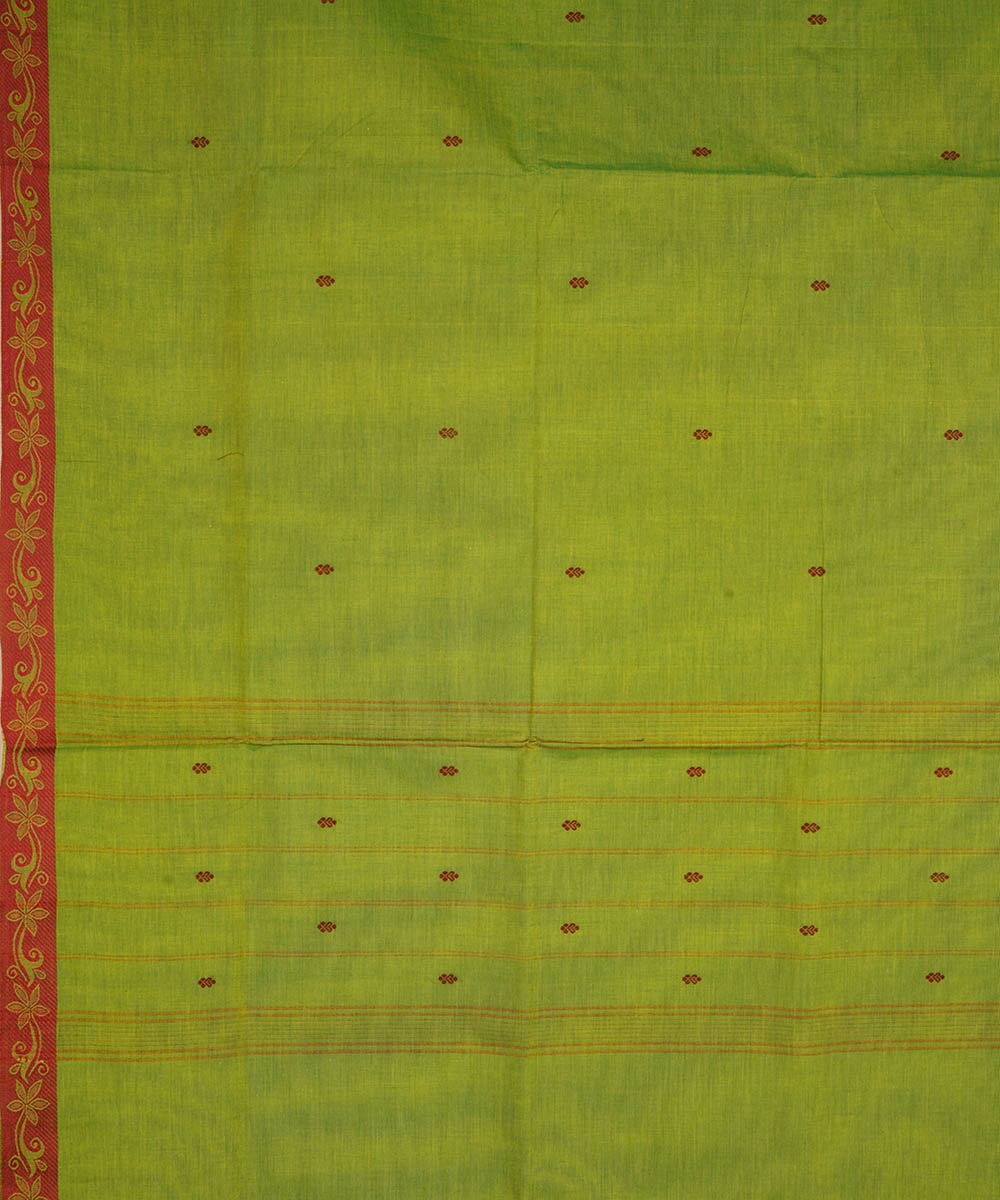 Light green cotton handwoven venkatagiri saree