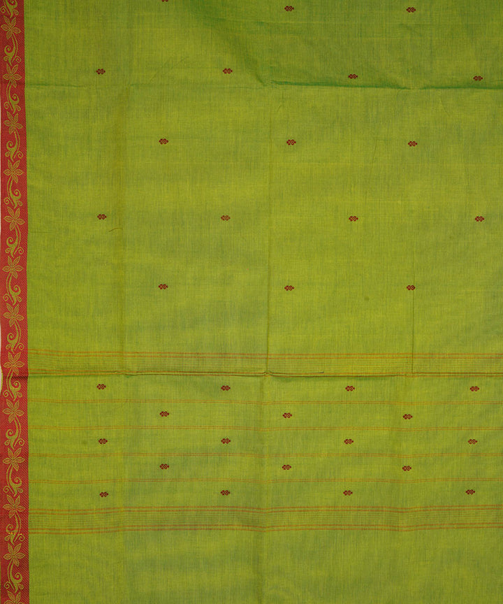 Light green cotton handwoven venkatagiri saree