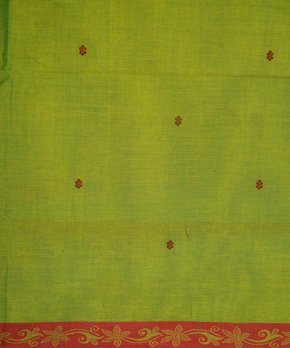 Light green cotton handwoven venkatagiri saree