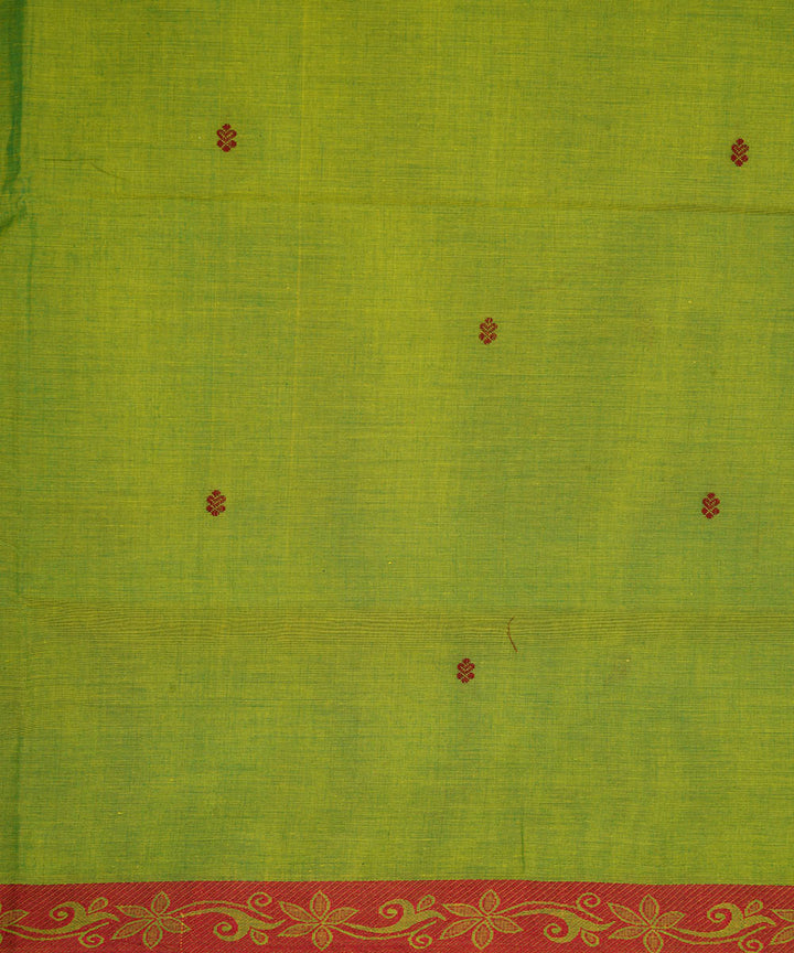 Light green cotton handwoven venkatagiri saree