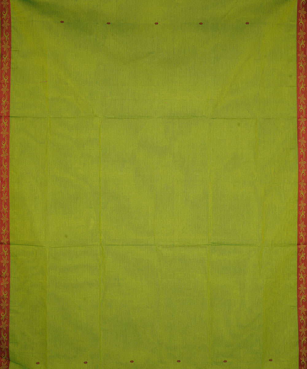 Light green cotton handwoven venkatagiri saree
