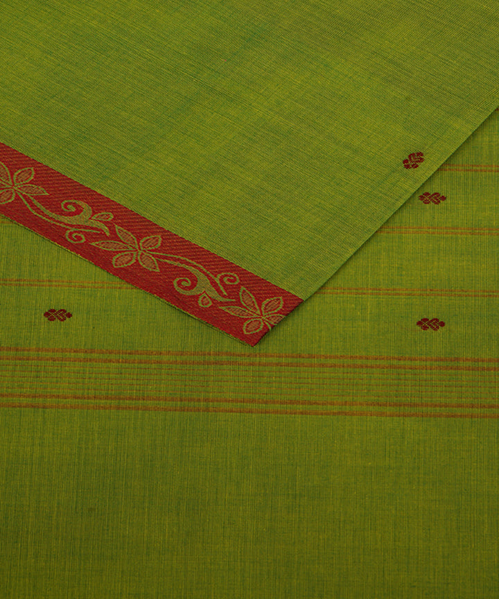 Light green cotton handwoven venkatagiri saree