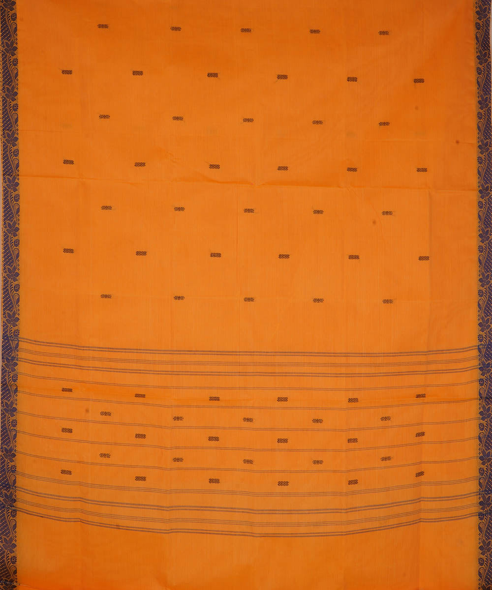 Orange cotton handwoven venkatagiri saree