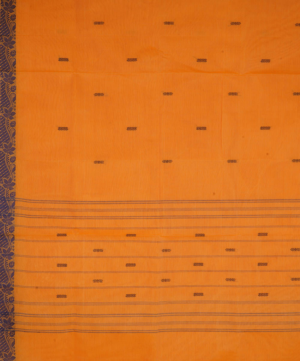 Orange cotton handwoven venkatagiri saree