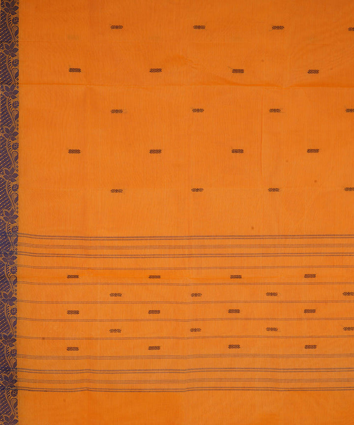 Orange cotton handwoven venkatagiri saree