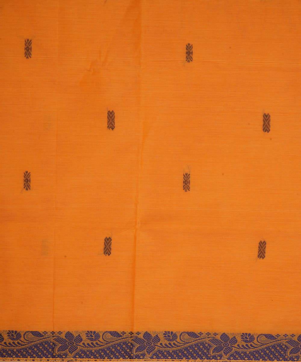 Orange cotton handwoven venkatagiri saree