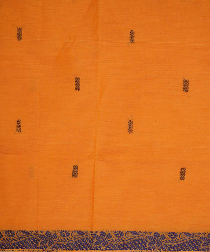 Orange cotton handwoven venkatagiri saree