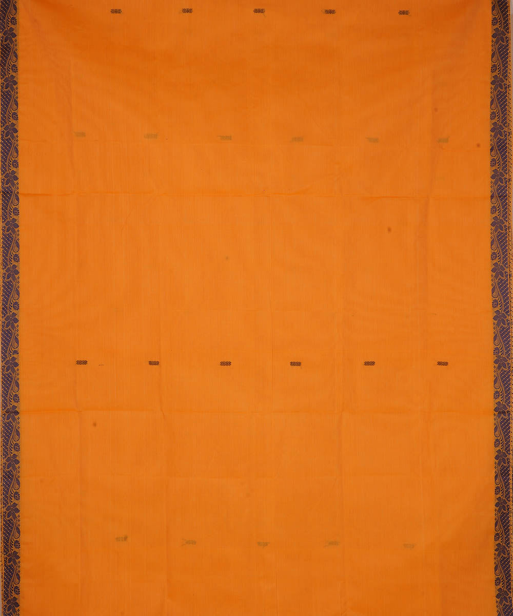 Orange cotton handwoven venkatagiri saree