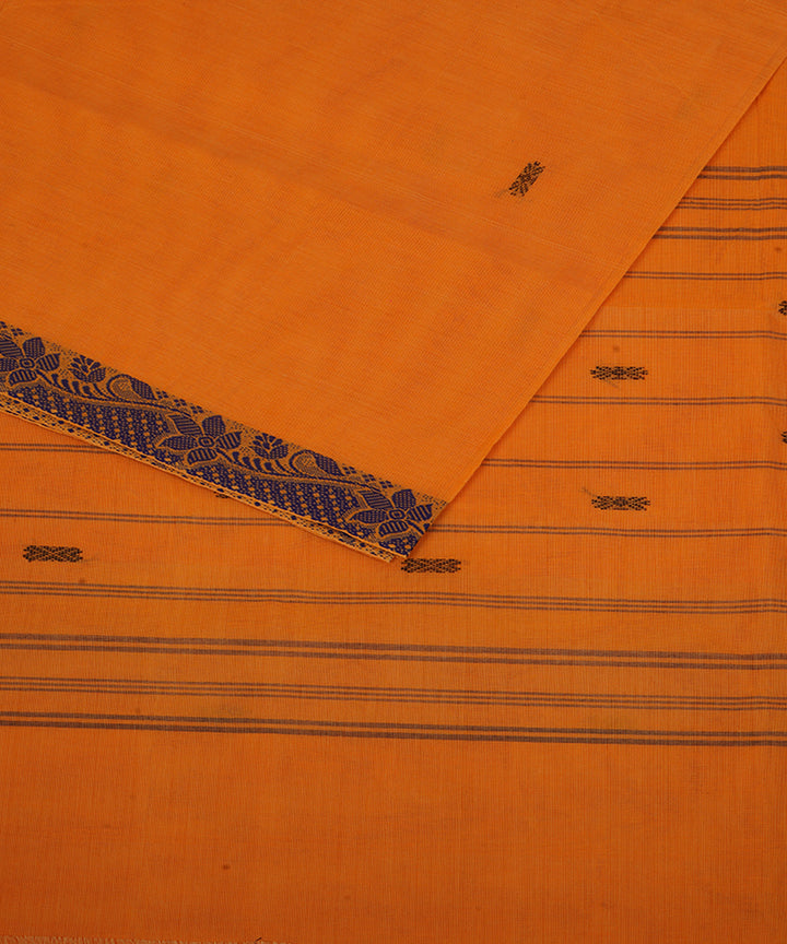 Orange cotton handwoven venkatagiri saree