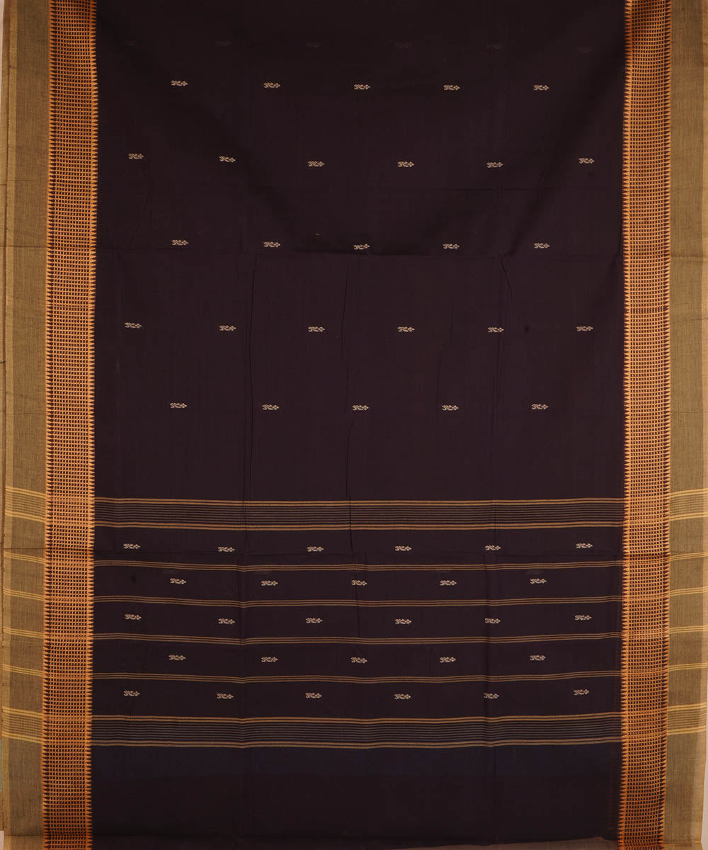 Black cotton handwoven venkatagiri saree