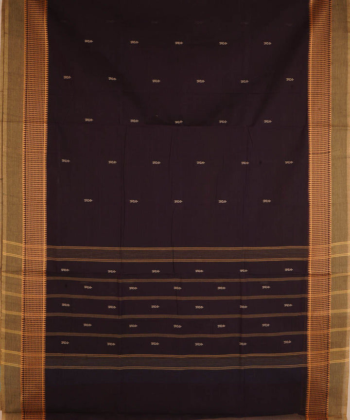 Black cotton handwoven venkatagiri saree